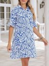 FENSACE Womens Casual Shirt Dress Ruffle Sleeve Solid Color Button Down Shift Summer Dresses with Pockets
