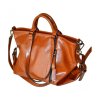 WOMEN HANDBAG PU LEATHER BUSINESS TOP HANDLE BAGS WITH SHOULDER STRAP - BROWN