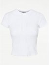 White Pointelle Jersey T-Shirt
