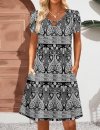 HOTOUCH Women's Casual A-Line Dress with Pockets Summer Beach Floral Tshirt Dress Short Sleeve Mini Dress Flowy Sundresses