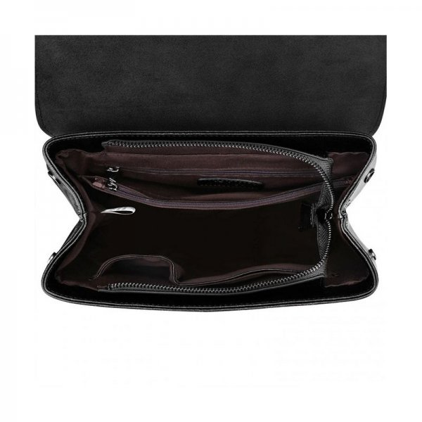 WOMEN LEATHER BACKPACK RETRO CHIC PREPPY COMMUTER BAG DAYPACK - BLACK