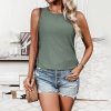Women's Sleeveless Crewneck Basic Camisole Perforated Loose Casual Summer Top Fashion 2025 for Women